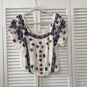 Free people embroidered prairie top
